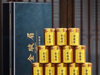 武夷三醉茶桐木关红茶金骏眉茶叶礼盒装木盒小金罐茶叶批发图2