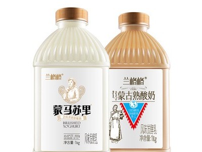 兰格格蒙古风味炭烧熟酸奶蒙马苏里活菌发酵1kgx2桶组合低温奶图5