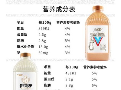 兰格格蒙古风味炭烧熟酸奶蒙马苏里活菌发酵1kgx2桶组合低温奶图4