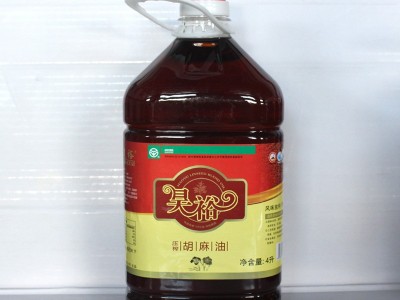 昊裕纯4L胡麻油 家庭餐饮食用亚麻籽油压榨 植物油厂家直销包邮图5