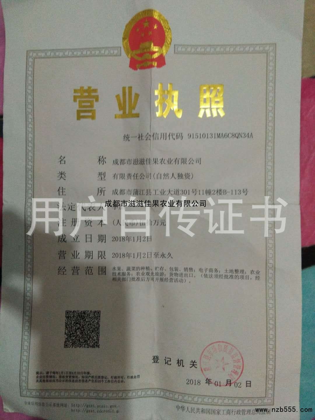 成都市滋滋佳果農業(yè)有限公司